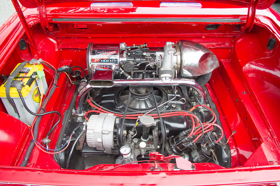 1965 Corvair Spyder Turbo Engine Photograph by Roger Mullenhour